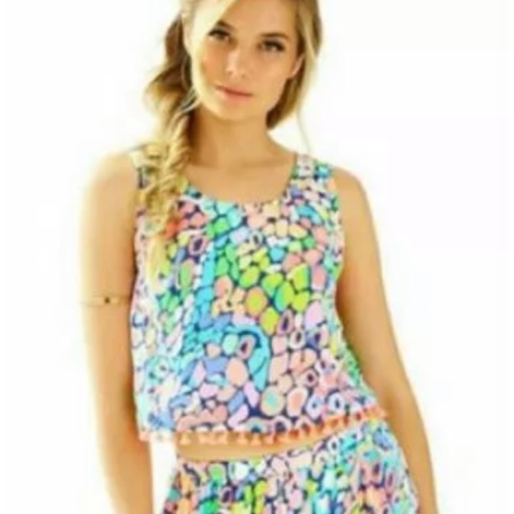 Lilly Pulitzer Brinley Neon Tassel Crop Top